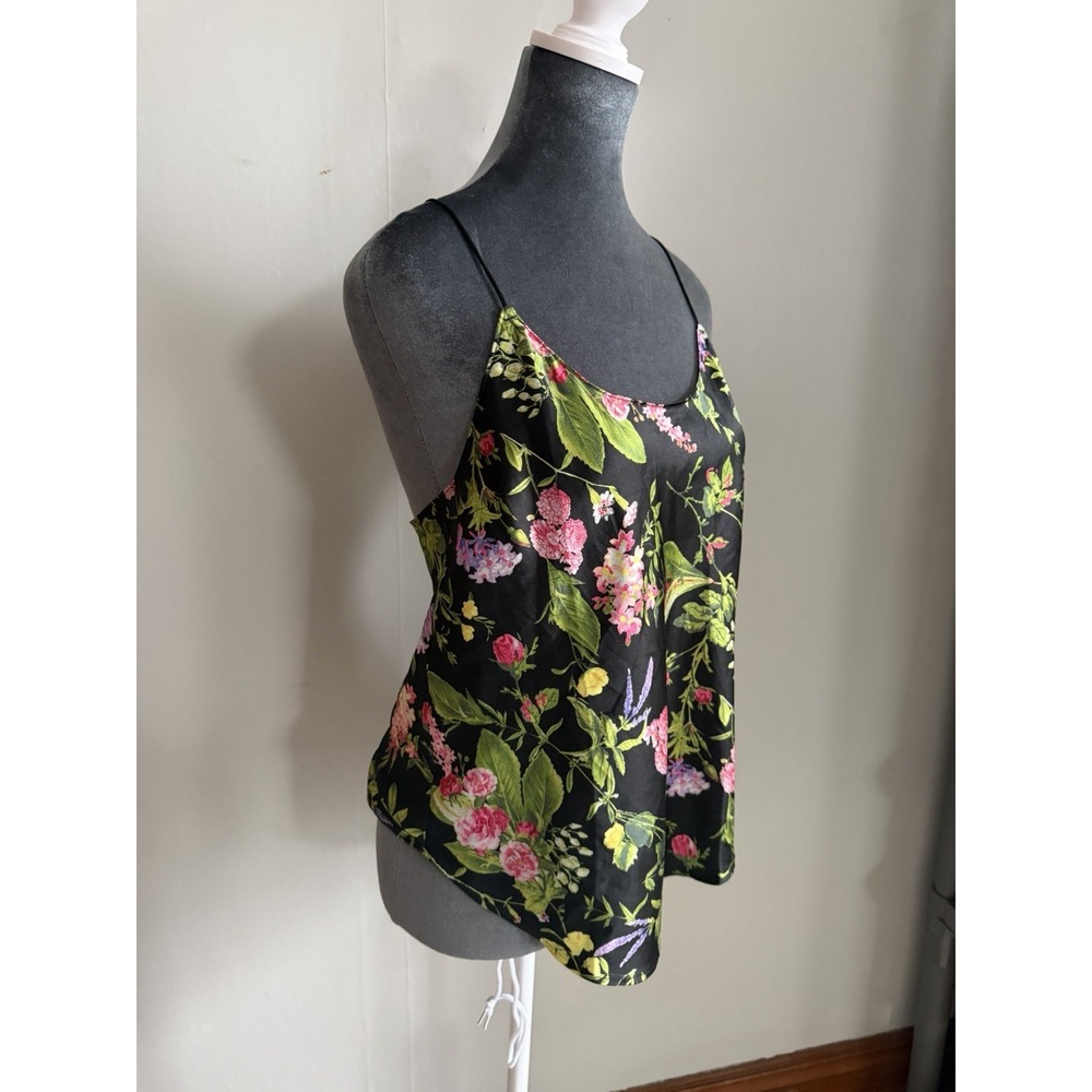 Victorias Secret Floral Flowy Dainty Cami Satin Tank Top. Lace Small Festival
